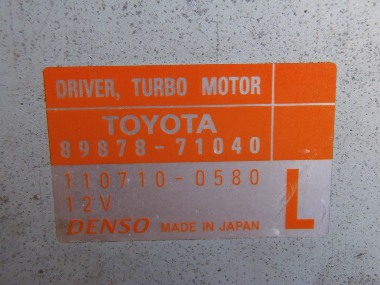 DRIVER TURBO MOTOR 2.5 D4D